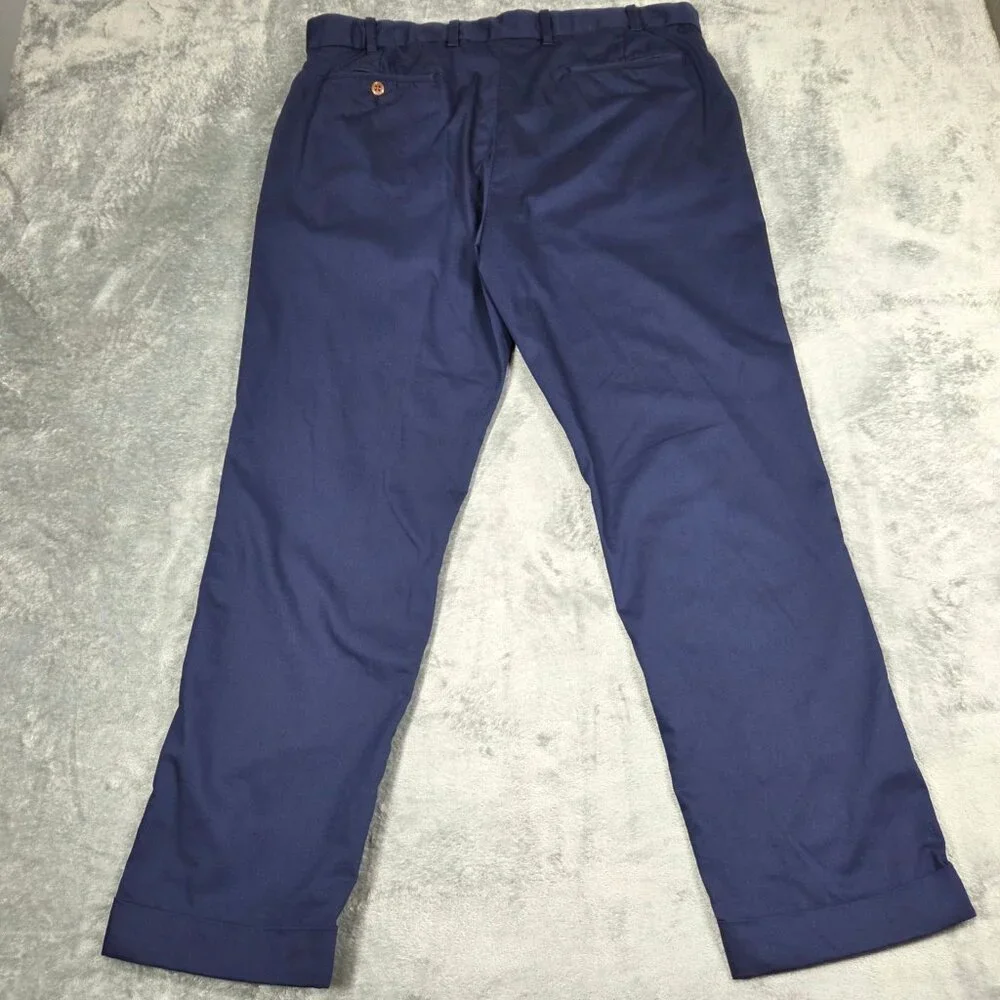 Polo Ralph Lauren Pants Mens 38X32 Navy Cuffed Straight Stretch Chinos Preppy